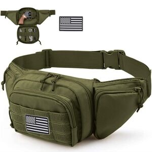 NWT Conceal Carry Tactical Fanny Pack One Size Fits Most Green With Flag